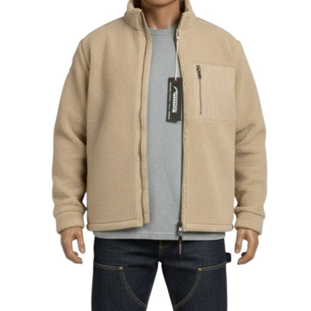 Mountain Khakis Forge Sherpa Fleece Jacket Mens XXL Freestone Tan Full Zip NWT